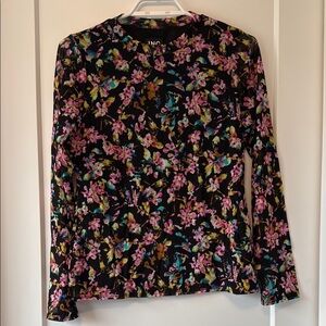 NWT INC Mesh Floral Long Sleeve Top